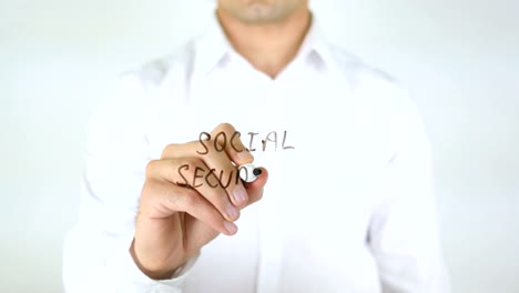 Social-Security,-Man-Writing-on-Glass