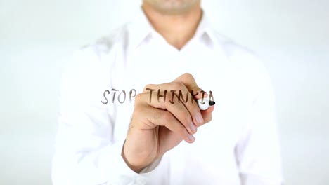 Stop-Thinking,-Man-Writing-on-Glass