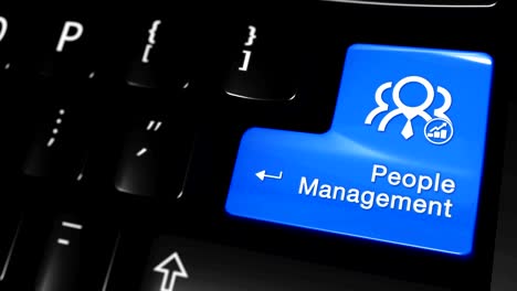 People-Management-Moving-Motion-On-Blue-Enter-Button-On-Modern-Computer-Keyboard-with-Text-and-icon-Labeled.-Selected-Focus-Key-is-Pressing-Animation.-Business-Management-Concept