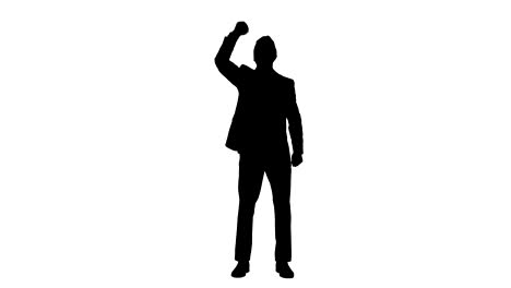 Silhouette-of-businessman-protesting