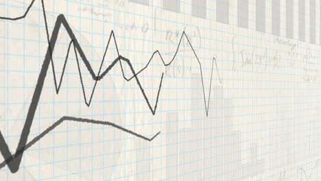 Liniendiagramme-auf-Papier-gezeichnet