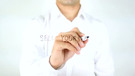 Sell-Yourself,-Man-Writing-on-Glass