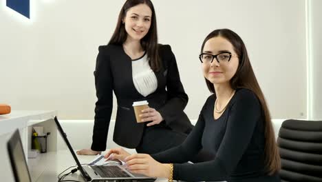 Two-businesswomen-in-the-office