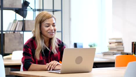 Online-Video-chat-by-Black-Girl-on-Laptop