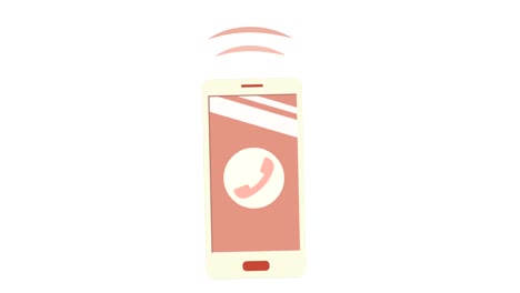 Telefon-Ring-Animation.-Handy-mit-beweglichen-Signalstäbe