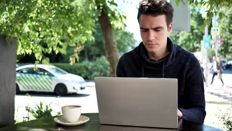 Headache,-Portrait-of-Tense-Working-Man-Sitting-in-Cafe-Terrace