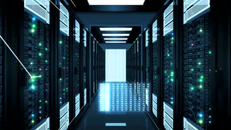 Beautiful-Rows-of-Server-Racks-in-Modern-Datacenter-Working-with-Graphics-Elements.-Looped-3d-Animation-of-Busy-Mainframes.-Digital-Media-and-Futuristic-Technology-Concept.