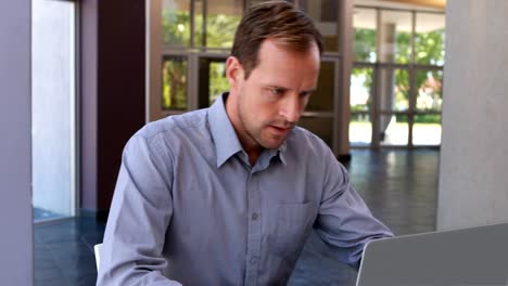 Male-executive-working-on-laptop-at-desk-4k