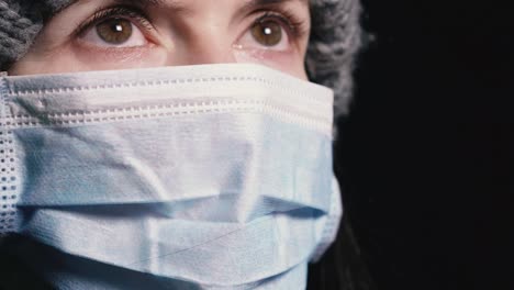 Virus.-Woman-in-protective-gauze-mask-to-protect-against-viral-infection.