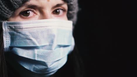 Virus.-Woman-in-protective-gauze-mask-to-protect-against-viral-infection.