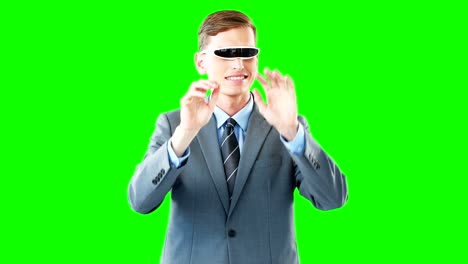 Businessman-using-virtual-reality-glasses