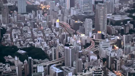 Tokio,-Japan-Stadt-und-highways.