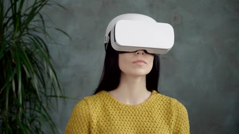 Woman-is-using-a-vr-head-mounted-display