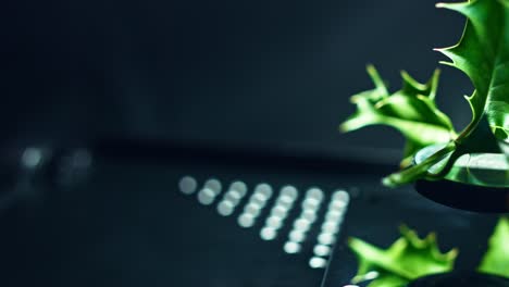 4K-Abstract-Levitation-Platform-with-Leaf-on-Black-Background