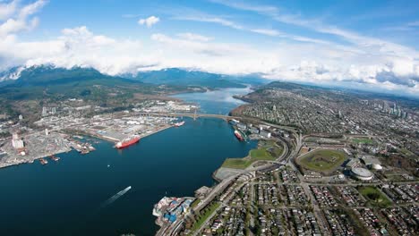 Hastings-Vancouver-BC-Hafen-Antenne-Second-Narrows-Bridge