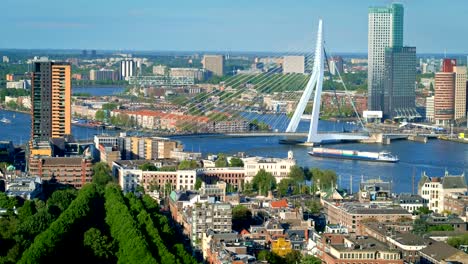 Ansicht-der-Stadt-Rotterdam-und-der-Erasmusbrücke-Erasmusbrücke