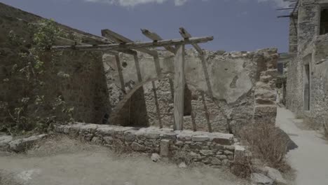 Ruins-of-an-ancient-greek-island-spinalonga,-history,-travel,-crete-excursion