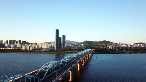 Vista-aérea-de-Seúl-Skyline,-Corea-del-sur