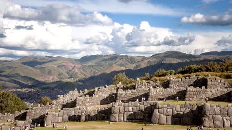 Time-Lapse-Video-Of-The-Inca-Ruins-At-Sacsaywaman-In-Cusco,-Peru