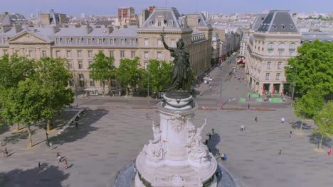 Place-de-la-Republique,-Paris-Aerial-France