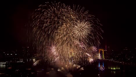 Japanische-Feuerwerk-und-Nachtansicht-von-Tokio