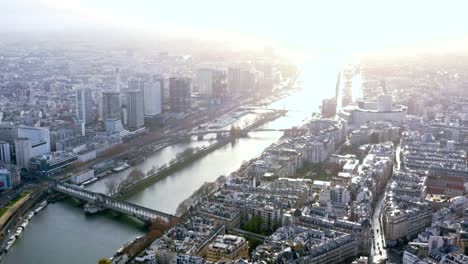 Aerial-view-cityscape-of-Paris-with-residential-business-downtown-district