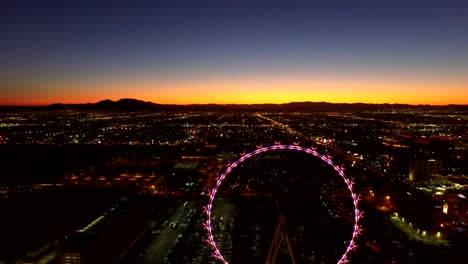 Aerial-Stadtansicht-Las-Vegas-Strip,-Dawn