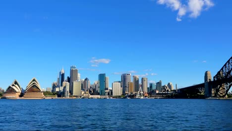 Panning-shot-of-Sydney-CBD-and-Harbour-Bridge-4K