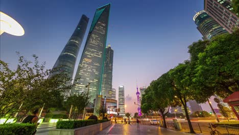 china-shanghai-city-centre-sunset-walk-panorama-4k-time-lapse