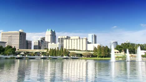 Time-lapse-of-downtown-Orlando,-Florida