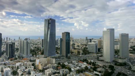 Tel-Aviv-Stadt-Wolkengebilde-Sonnenuntergang-timelapse