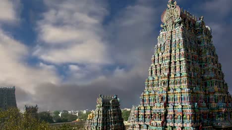 Meenakshi-hindu-Tempel-in-Madurai,-Tamil-Nadu,-South-India