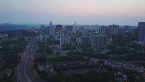 Edmonton-downtown-in-Alberta,-Canada