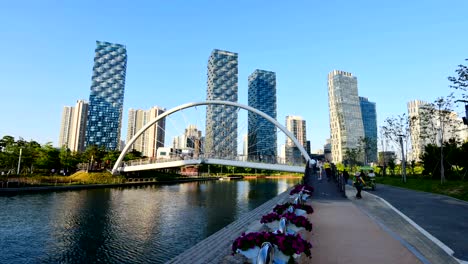 Incheon,-Central-Park-in-Songdo-International-Business-District,-South-Korea