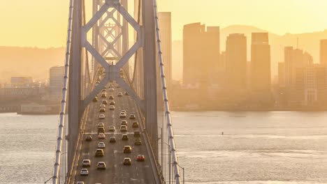 Oakland-Bay-Bridge-in-San-Francisco-am-Golden-Hour-Timelapse