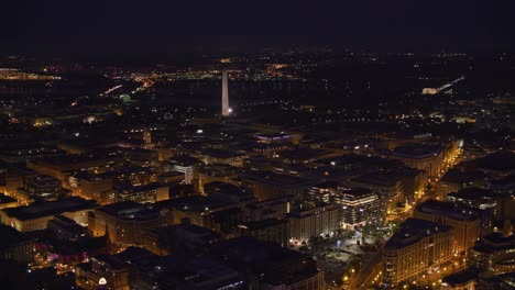 Aerial-view-of-city-with-Washington-Monument-in-distance.