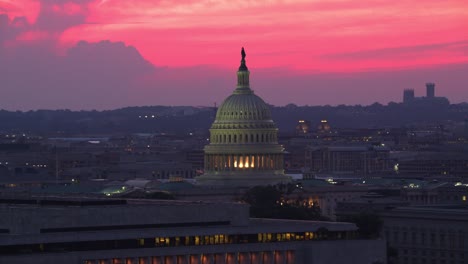 Aerial-view-of-US-Capitol-Dome-at-sunset.