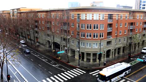 Timelapse-of-street-scene-in-San-Jose,-California