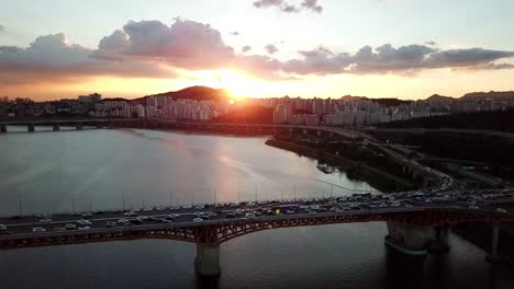 Vista-aérea-en-Seúl-Skyline,-Corea-del-sur