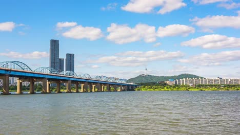 Timelapse-en-Seúl-Skyline,-Corea-del-sur