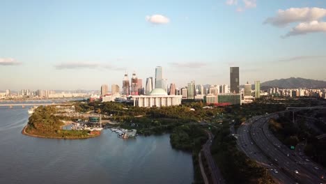 Vista-aérea-en-Seúl-Skyline,-Corea-del-sur.