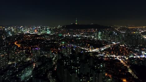 Aerial-of-Seoul,-South-Korea