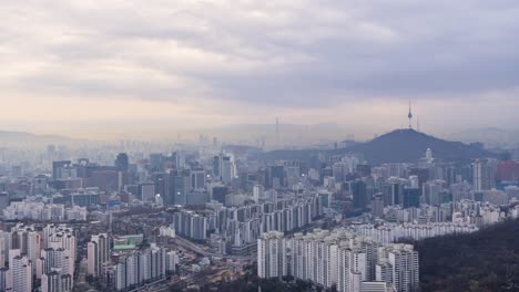 Timelapse-en-Seúl-Skyline,-Corea-del-sur