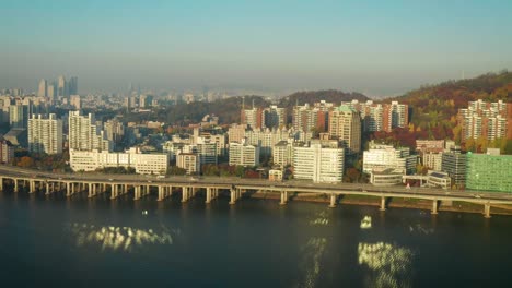 Sunrise-Luftbild-von-Seoul