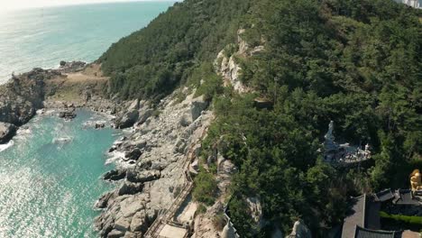 Aerial-view-of-Haedong-Yonggungsa-Temple,-Busan