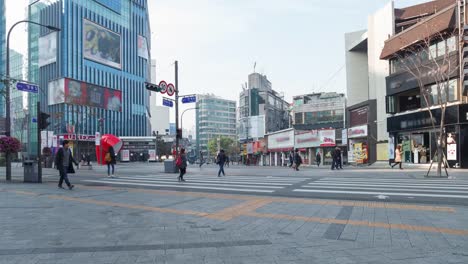 4-k-Time-lapse-Commuter-la-gente-de-a-pie,-transporte-en-la-mañana