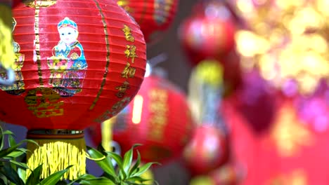 Chinese-new-year-lanterns-with-blessing-text