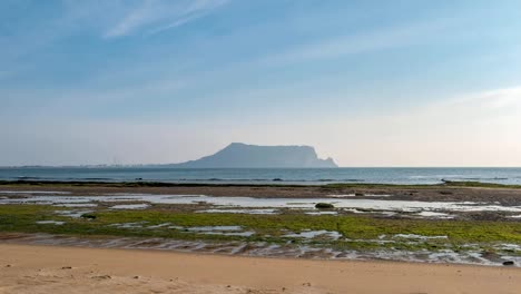 Seongsan-Ilchulbong-Timelapse,-Insel-Jeju,-Südkorea,-4K-Zeitraffer