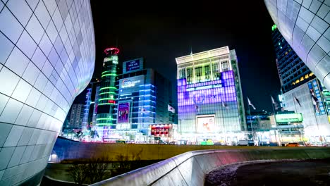 Seoul-City-Night-Shopping-Area-Timelapse