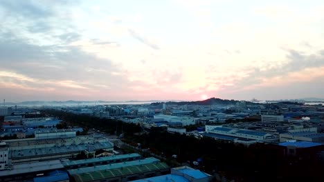 Aerial-view-of-the-industrial-park.-incheon-Seoul,Korea